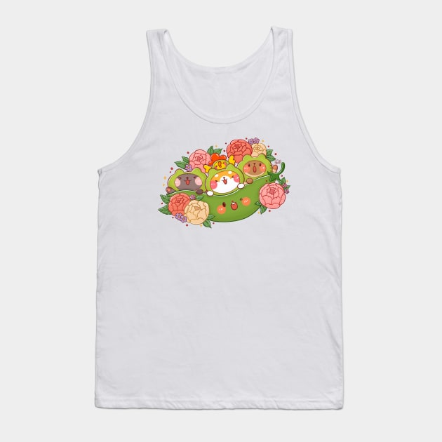 Cute Animal Green Peas Tank Top by Nas.ArtSpace